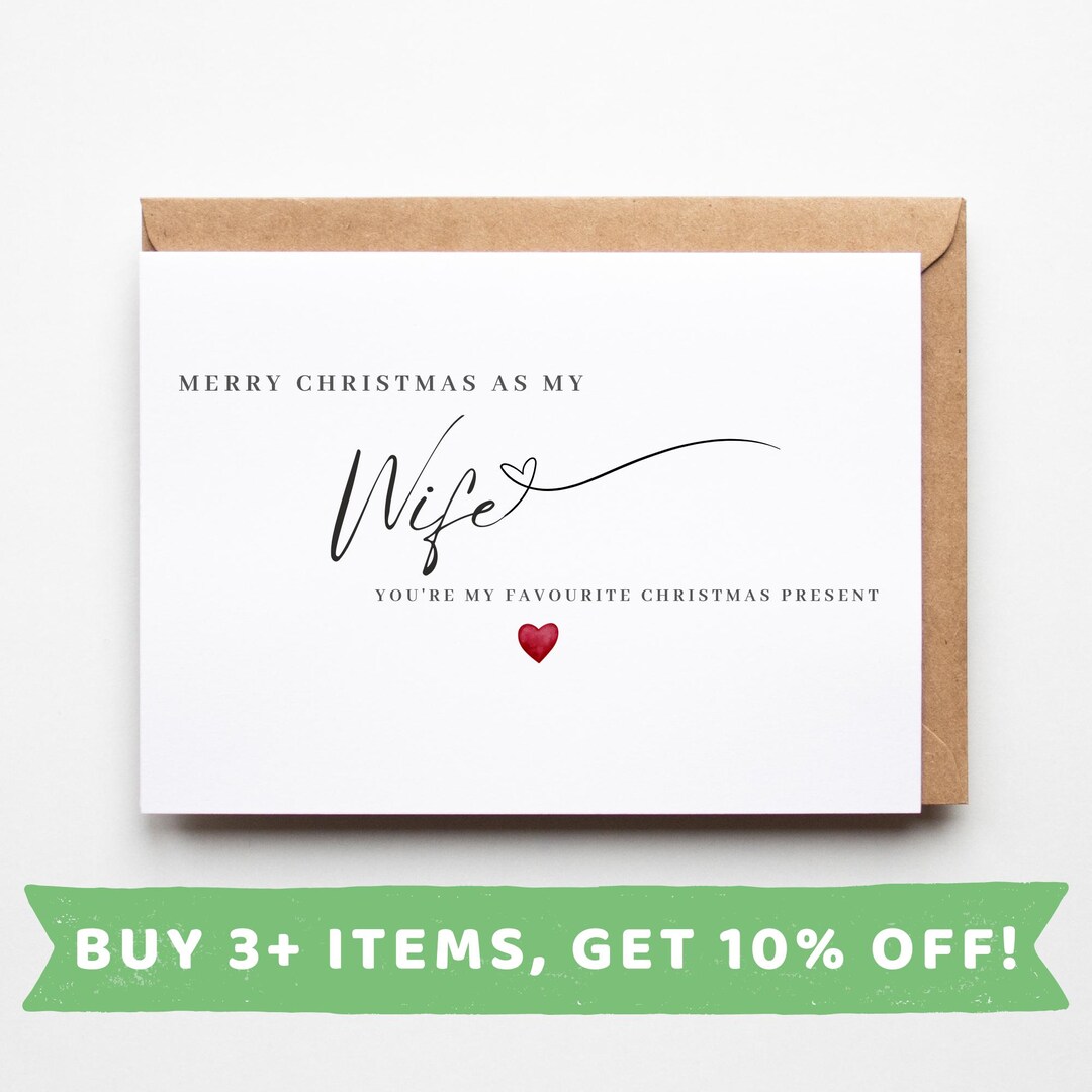 Wife Christmas Card Wife Christmas Cards Wife Christmas Gift Wife ...