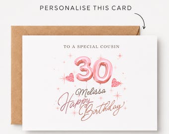 Cousin 30th Birthday Card Cousin 30th Birthday Cards Cousin 30th Birthday Gift Cousin 30th Birthday Gifts For Her Cousin 30th Birthday Print