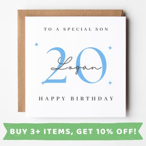 Carte 20e anniversaire personnalisée pour fils Cartes 20e anniversaire pour fils Carte 20 ans fils 20e anniversaire Cadeau fils 20e anniversaire Impressions 20e anniversaire fils Joyeux 20e anniversaire