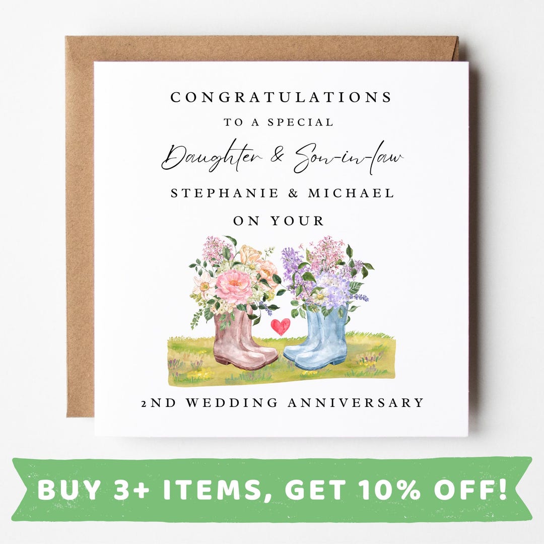2nd Daughter and Son in Law Wedding Anniversary Card 2nd Daughter and ...