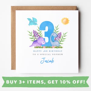 Personalised 3rd Birthday Card For Nephew 3rd Birthday Card Boy 3rd Birthday Card 3rd Birthday Card Nephew 3rd Birthday Card Nephew Birthday