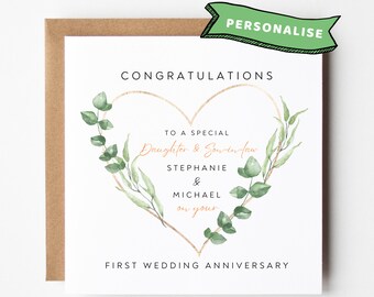 Daughter & Son n Law Weddng Card Personalsed Weddng Card - Etsy