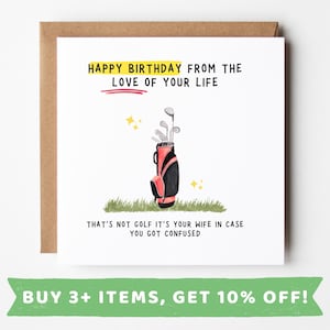 Husband Birthday Card Golf Husband Birthday Cards Golf  Husband Birthday Gift Golf Husband Birthday Present Golf Husband Birthday Presents
