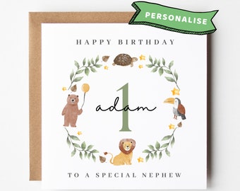 Personalised 1st Birthday Card For Nephew 1st Birthday Card Boy 1st Birthday Card 1st Birthday Card Nephew 1st Birthday Card Nephew Birthday