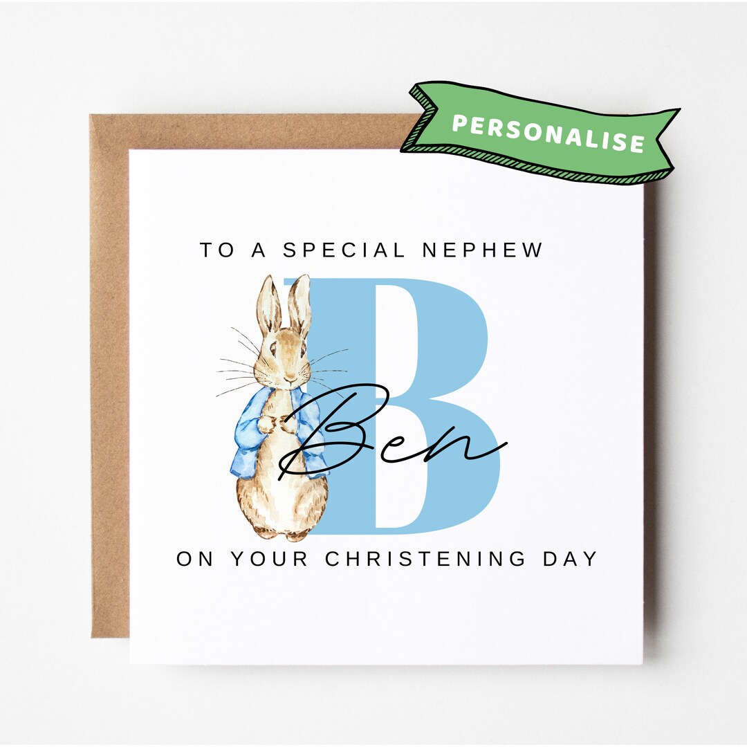 Personalised Christening Card Nephew Christening Gifts Etsy
