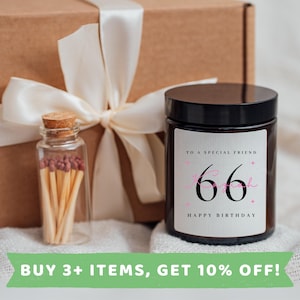 Friend 66th Birthday Candle Gift Set Friend 66th Birthday Gift Box Gifts Friend 66th Birthday Gift Friend 66th Birthday Present Friends 66th