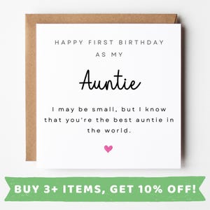 First Birthday As Auntie First Birthday Card Auntie First Birthday Card Auntie 1st Birthday Card Auntie 1st Birthday Card As My Auntie Gifts