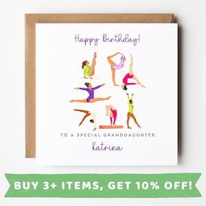 Granddaughter Gymnastics Birthday Card Granddaughter Gymnastics Birthday Cards Granddaughter Gymnastics Birthday Gift Granddaughter Present