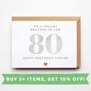 Tarjeta de cumpleaños número 80 para cuñado Tarjetas de cumpleaños número 80 para cuñado Regalo de cumpleaños número 80 para cuñado Regalos de cumpleaños número 80 para cuñado 80