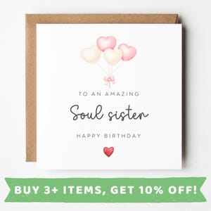 Soul Sister Birthday Card Soul Sister Birthday Cards Soul Sister Birthday Gift Soul Sister Birthday Gifts Soul Sister Birthday Present Cards