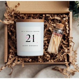 Friend 21st Birthday Candle Gift Set Friend 21st Birthday Gift Box Gifts Friend 21st Birthday Gift Friend 21st Birthday Present Friends 21st