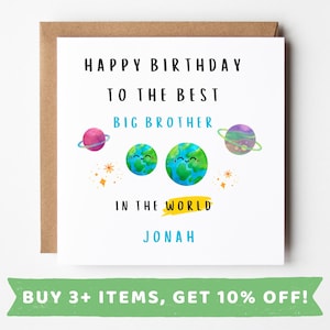 Personalised Big Brother Birthday Card Big Brother Birthday Cards Big Brother Birthday Gift Big Brother Birthday Gifts Big Brothers Birthday
