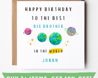 Personalised Big Brother Birthday Card Big Brother Birthday Cards Big Brother Birthday Gift Big Brother Birthday Gifts Big Brothers Birthday