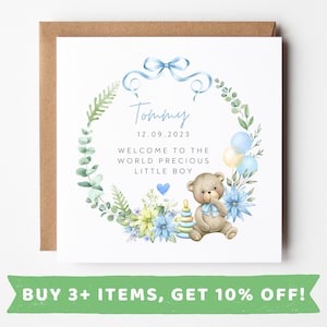 Personalised New Baby Card For Boy Card New Baby Boy Card Gift New Baby Boy Gift New Baby Boy Cards New Baby Boy Card Grandson Set
