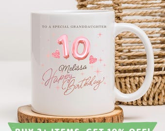 Granddaughter 10th Birthday Mug Granddaughter 10th Birthday  Mugs Granddaughter 10th Birthday Gift Granddaughter 10th Birthday Gifts 10th