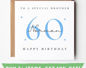 Personalised Brother 60th Birthday Card Brother 60th Birthday Cards Brother 60 Card Brother 60 th Birthday Gift Brother 60th Birthday Prints