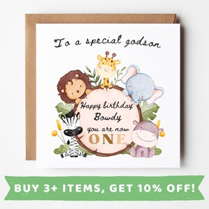 Godson First Birthday Card Godson Birthday Card Godson 1st Birthday Card Godson Birthday Godson 2nd Birthday Card Godson Birthday Present