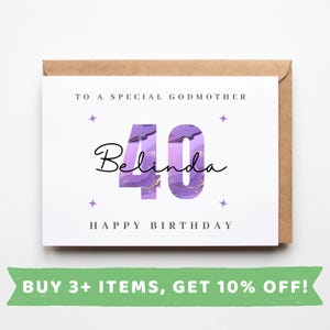 Godmother 40th Birthday Card Godmother 40th Birthday Cards Godmother 40th Birthday Gift Godmother 40th Birthday Gifts Godmother 40 Birthday