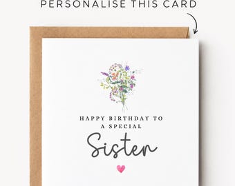 Sister Birthday Card Sister Birthday Cards Sister Birthday Gift Sister Birthday Gifts Sister Birthday Present Sister Birthday Presents Print