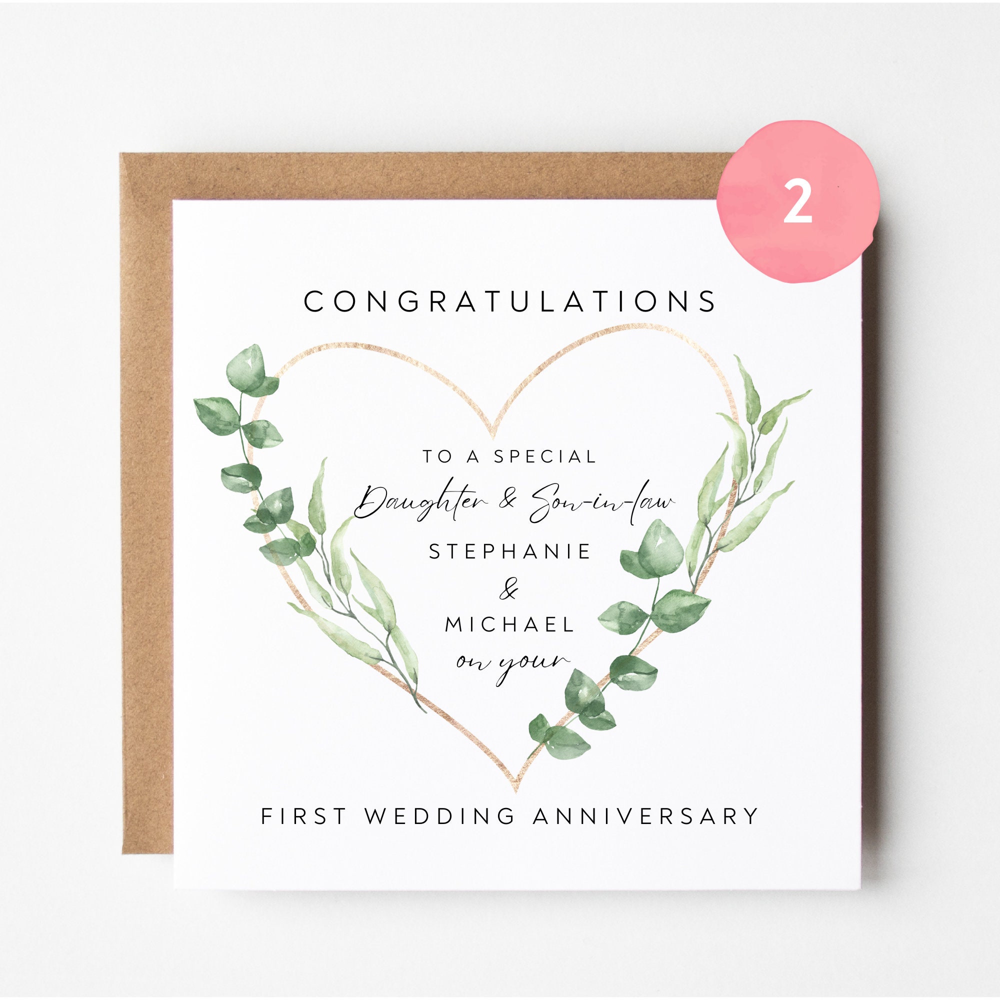 First Wedding Anniversary Card Daughter and Son in Law - Etsy UK