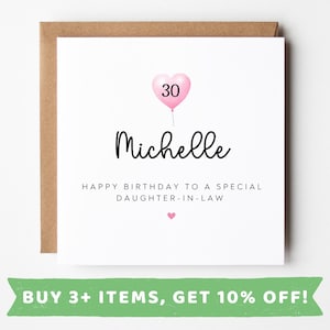 Personalised Daughter In Law 30th Birthday Card Daughter In Law 30 Birthday Cards Daughter In Law 30th Birthday Gift Daughter In Law 30 Gift