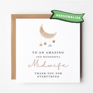 Personalised Card Gift For Midwife Gift Midwife Card Midwife Greeting Card Midwife Definition Card Student Midwife Thank You Gifts Midwives