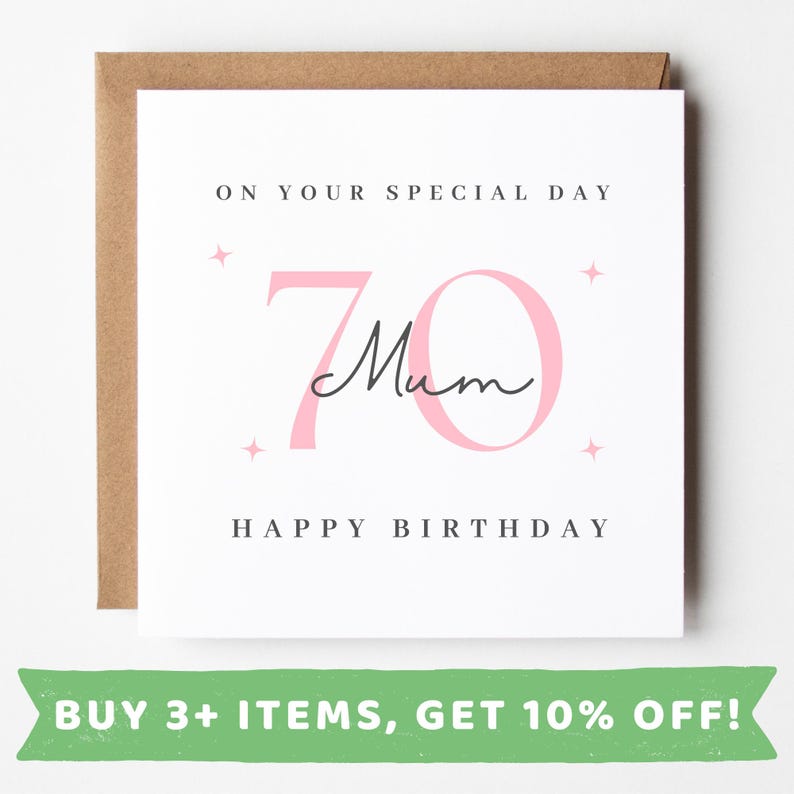 Mum 70th Birthday Card Mum 70th Birthday Cards Mum 70th Birthday Gift ...