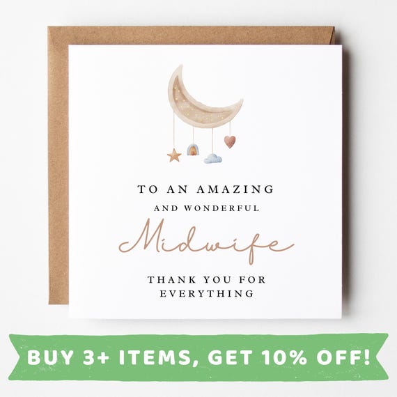 Personalised Card Gift For Midwife Gift Midwife Card Midwife Greeting Card Midwife Definition Card Student Midwife Thank You Gifts Midwives