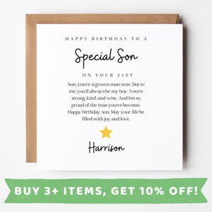 Personalised Son 21st Birthday Card Son 21st Birthday Cards Son 21 Card Son 21st Birthday Gift Sons 21st Birthday Prints Happy 21st Birthday