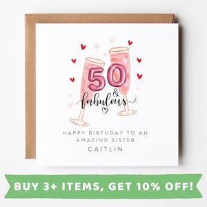 Sister 50th Birthday Card Sister 50th Birthday Cards Sister 50th Birthday Gift Sister 50th Birthday Gifts Sister 50th Birthday Present Print