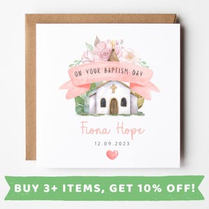 Personalised Christening Card For Girl Christening Gift For Girl Christening Card For Niece For Goddaughter Christening For Granddaughter