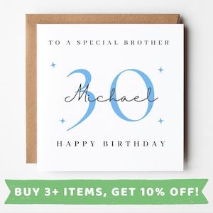 Personalised Brother 30th Birthday Card Brother 30th Birthday Cards Brother 30 Card Brother 30th Birthday Gift Brother 30th Birthday Prints