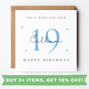 Personalised 19th Birthday Card For Son 19th Birthday Cards Son 19 Card Son 19th Birthday Gift Sons 19th Birthday Prints Happy 19th Birthday