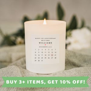 First Wedding Anniversary Candle First Wedding Anniversary Candles First Wedding Anniversary Gift First Wedding Anniversary Gifts 1st Gift W