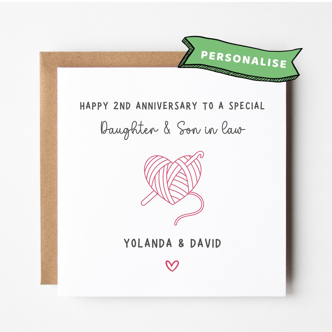 2nd Daughter and Son in Law Wedding Anniversary Card 2nd Daughter and ...