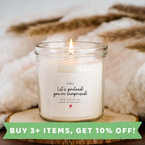 Will You Be My Maid Of Honour Proposal Candle Sticker Will You Be My Maid Of Honor Candle Stickers Maid Of Honour Gift Maid Of Honour Label