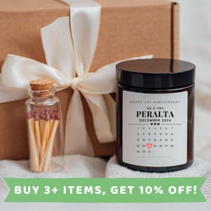 Vela para el primer aniversario de bodas Velas para el primer aniversario de bodas Regalo para el primer aniversario de bodas Regalos para el primer aniversario de bodas Primeros regalos