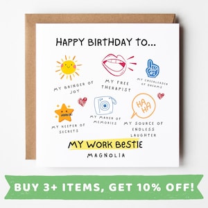 Personalised Birthday Gift For Work Colleague Bestie Card Gift For Work Bestie Thankyou Definition Card For Work Colleague Leaving Card Gift