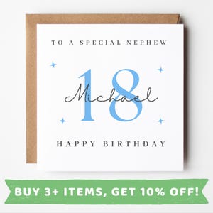 Carte d'anniversaire personnalisée neveu 18 ans Cartes d'anniversaire neveu 18 ans Carte neveu 18 ans neveux Cadeau 18 ans Neveu Mug neveux 18 ans