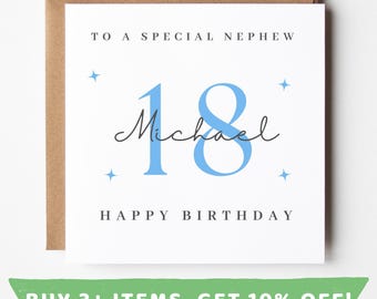 Personalised 18th Birthday Card For Son, Nephew, Grandson, Godson, Brother Or Cousin