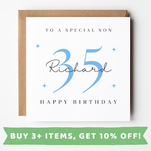 Personalised 35th Birthday Card For Son 35th Birthday Cards Son 35 Card Son 35th Birthday Gift Sons 35th Birthday Presents Happy 35 Birthday