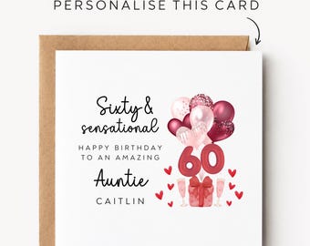 Auntie 60th Birthday Card Auntie 60th Birthday Cards Auntie 60th Birthday Gift Auntie 60th Birthday Gifts For Her Auntie 60th Birthday Print