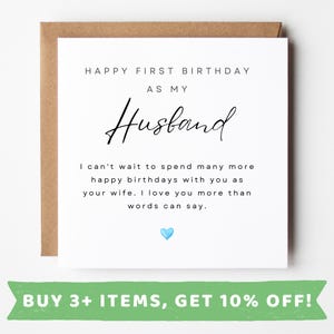 First Birthday As My Husband Card First Birthday As Husband First Birthday Card As Husband First Birthday As Husband Print First Birthday