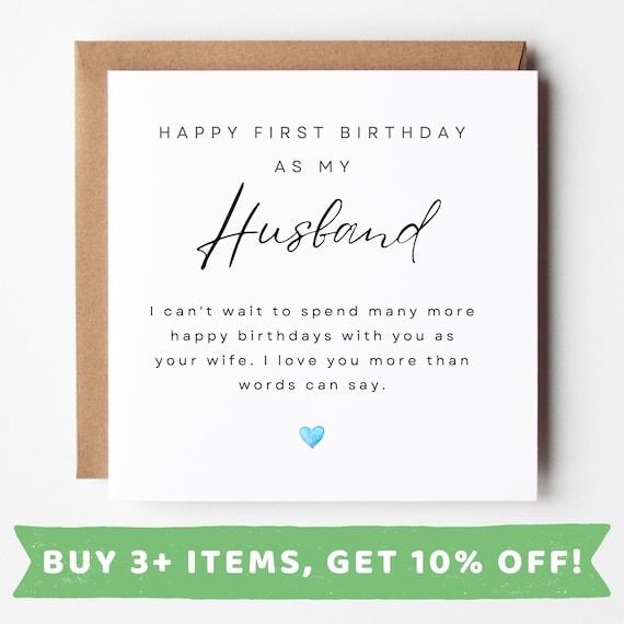 First Birthday As My Husband Card First Birthday As Husband First Birthday Card As Husband First Birthday As Husband Print First Birthday