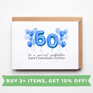 Godfather 60th Birthday Cards Godfather 60th Birthday Cards Godfather 60th Birthday Gift Godfather 60th Birthday Gifts 60th Godfather 60th