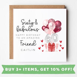 Tarjeta de cumpleaños número 60 para un amigo Tarjetas de cumpleaños número 60 para un amigo Regalo de cumpleaños número 60 Regalos de cumpleaños número 60 Regalo de cumpleaños número 60 para un amigo TAZA de 60 tarjetas para amigos