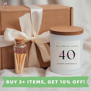 Auntie 40th Birthday Candle Gift Set Auntie 40th Birthday Candles Auntie 40th Birthday Gift Auntie 40th Birthday Gifts Aunties 40th Birthday