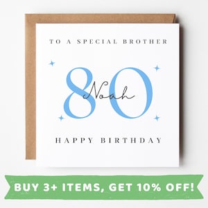 Personalised Brother 80th Birthday Card Brother 80th Birthday Cards Brother 80 Card Brother 80 th Birthday Gift Brother 80th Birthday Prints