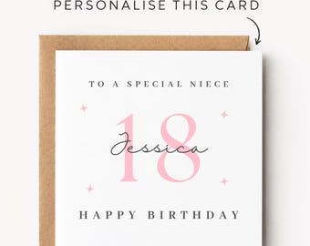Niece 18th Birthday Card Niece 18th Birthday Cards Niece 18th Birthday Gift Her Niece 18th Birthday Gifts For Her Niece 18th Birthday Print