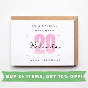 Carte d'anniversaire fille 20 ans Carte d'anniversaire fille 20 ans Cadeau fille 20 ans Sac fille 20 ans Mug